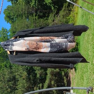 Aeropostale knit gray cardigan sweater & infinity scarf (no brand)